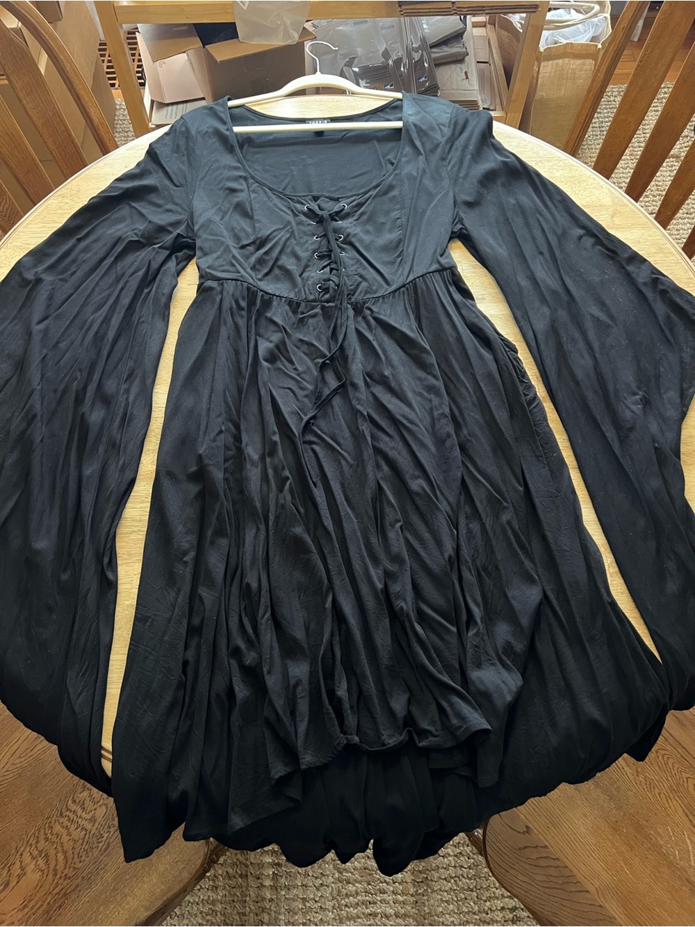 Torrid Black High-Low Lace-Up Empire Waist Witch Gypsy Dress Practical Magic